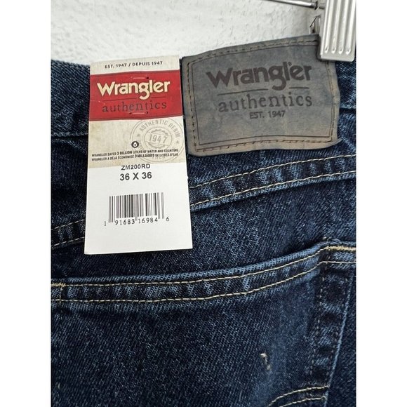 WRANGLER AUTHENTICS MENS JEANS ( NEW ) 36 X 36 ZM200RD Dark Blue - Picture 3 of 7